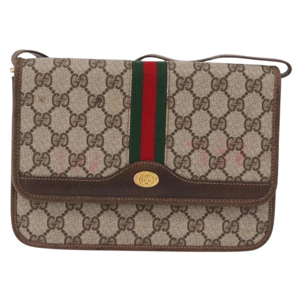 Gucci GG Supreme Web Shoulder Bag Beige